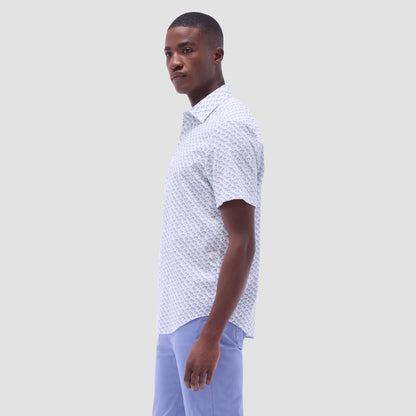 Bugatchi Orson Palm Tree Short-Sleeve Shirt Lilac