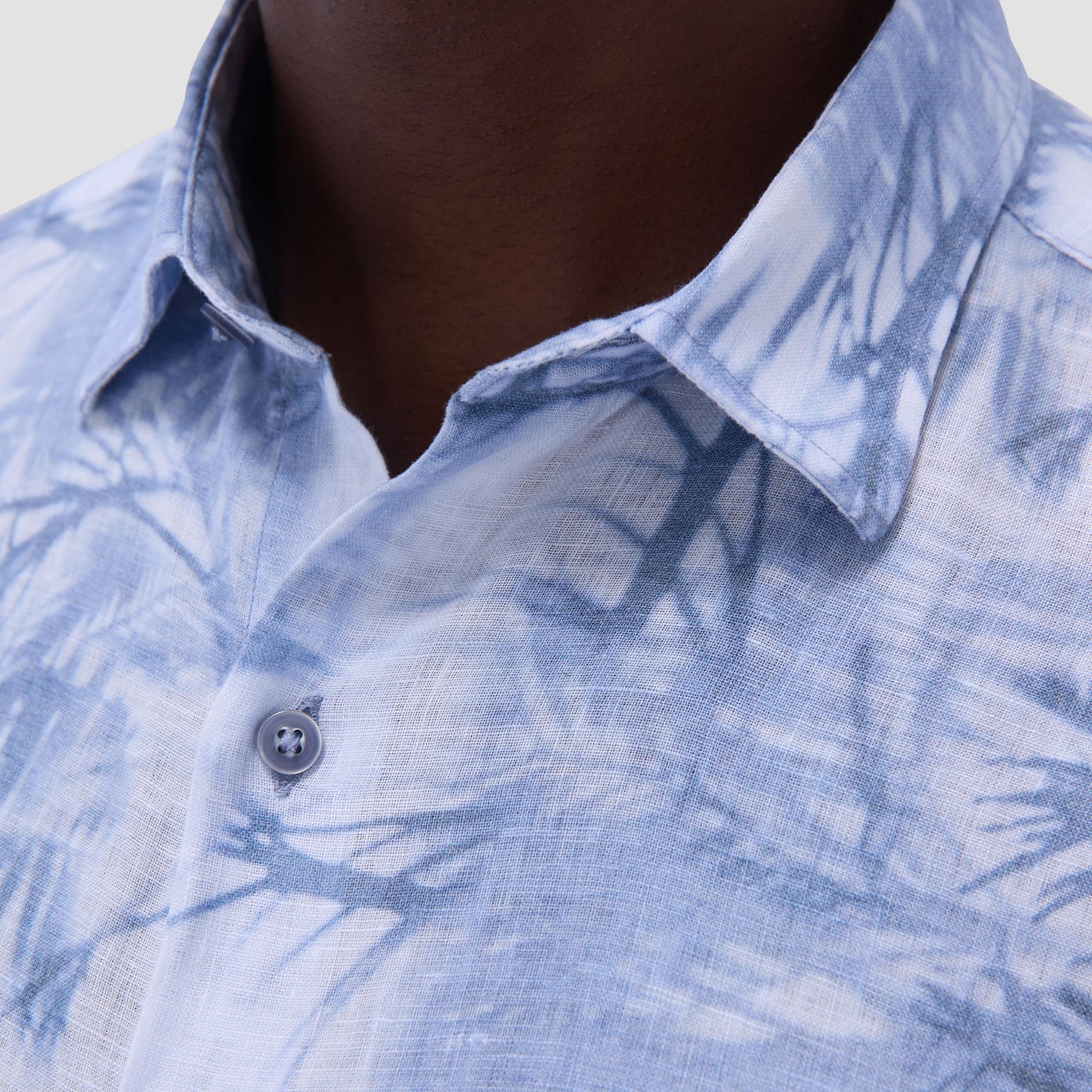 Bugatchi Julian Palm Tree Shirt Steel