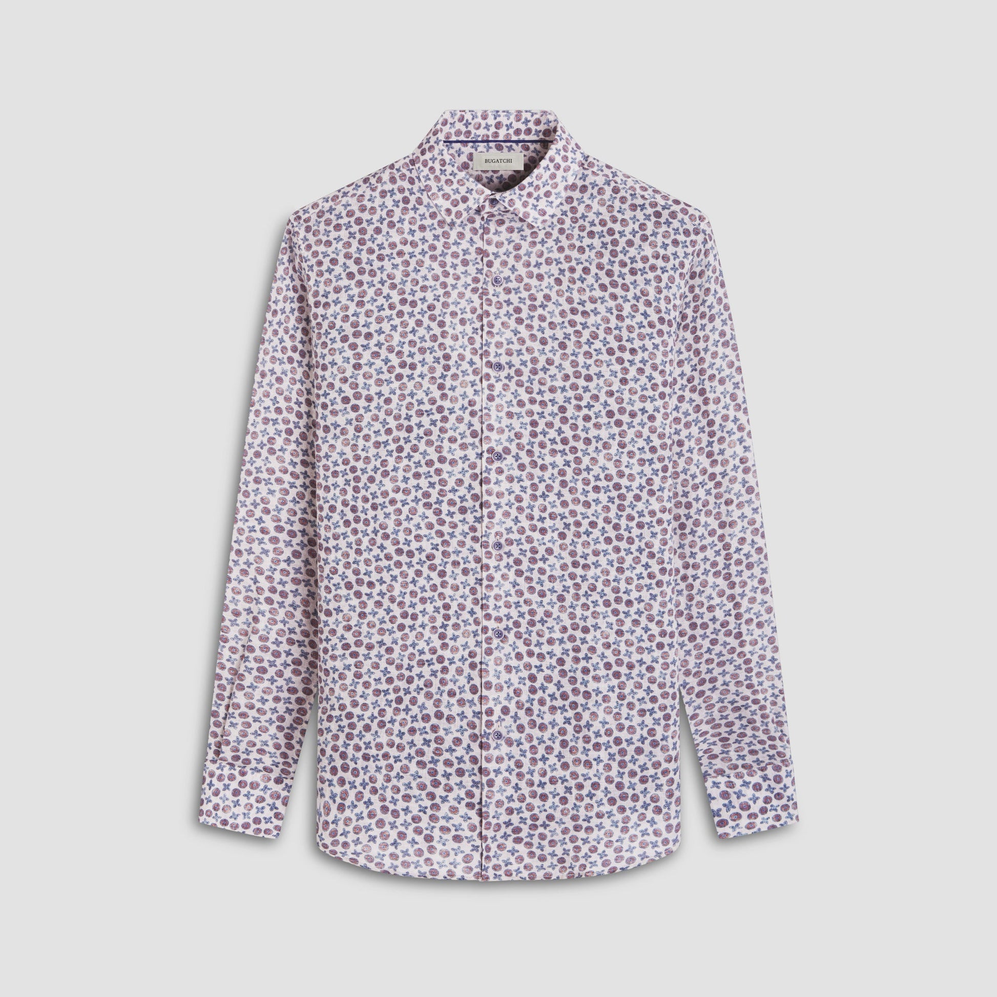 Bugatchi Julian Floral Micro Print Shirt Sand
