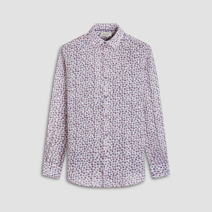 Bugatchi Julian Floral Micro Print Shirt Sand