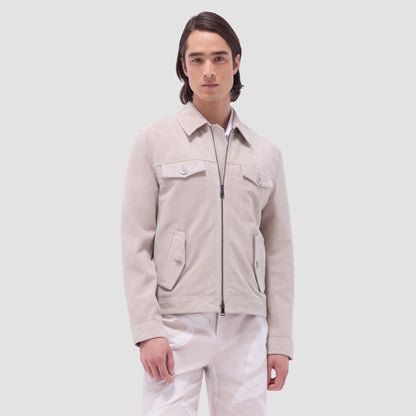Bugatchi Suede Trucker Jacket Sand