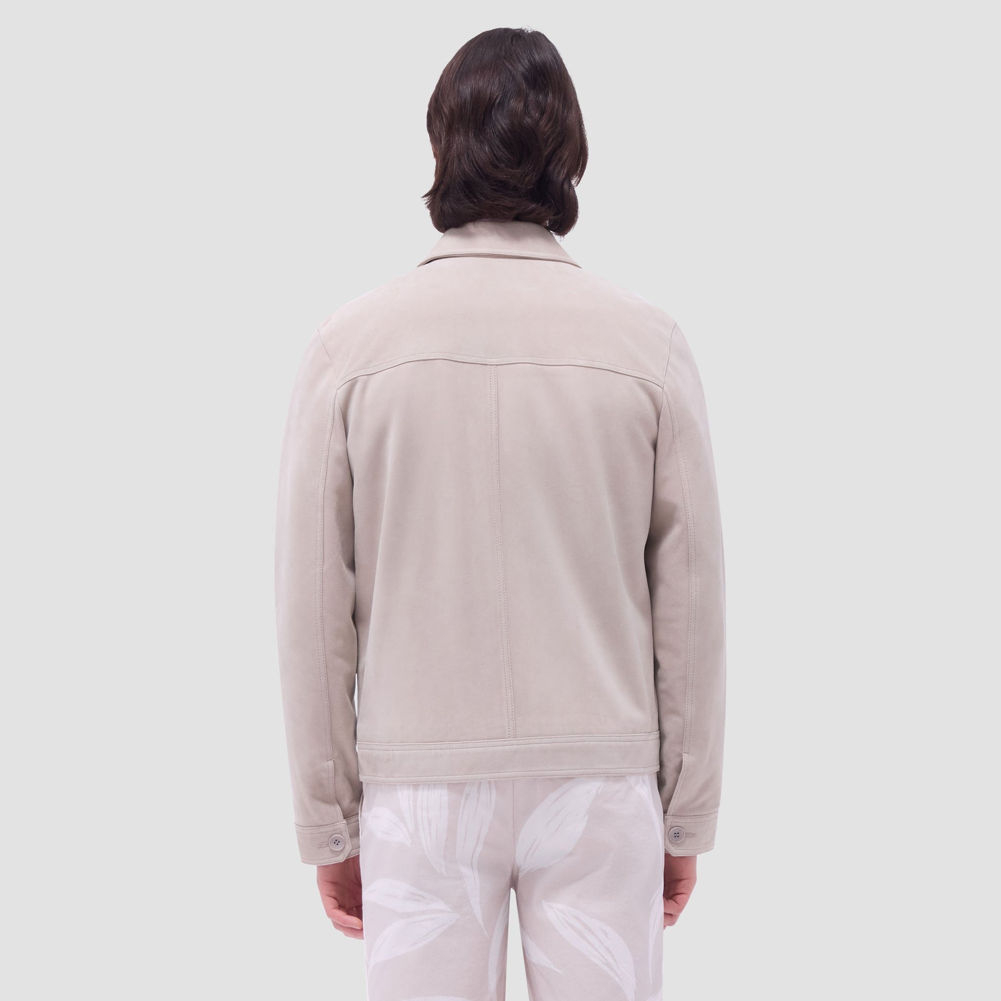 Bugatchi Suede Trucker Jacket Sand