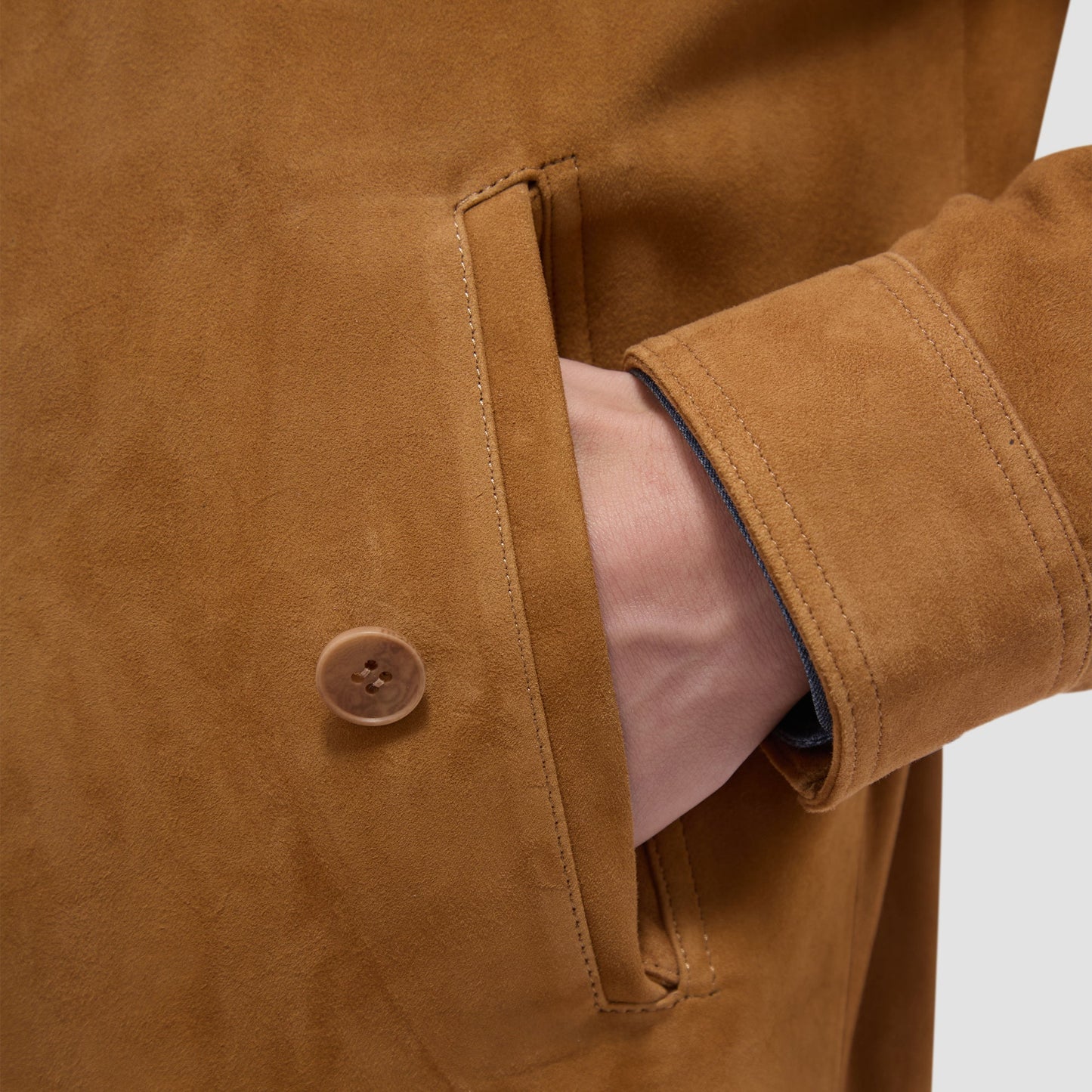 Bugatchi Suede Trucker Jacket Tan