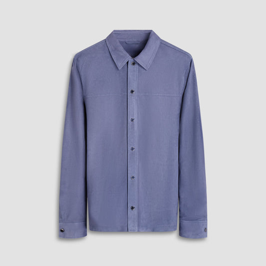 Bugatchi Perforated Suede Shirt Jacket Steel