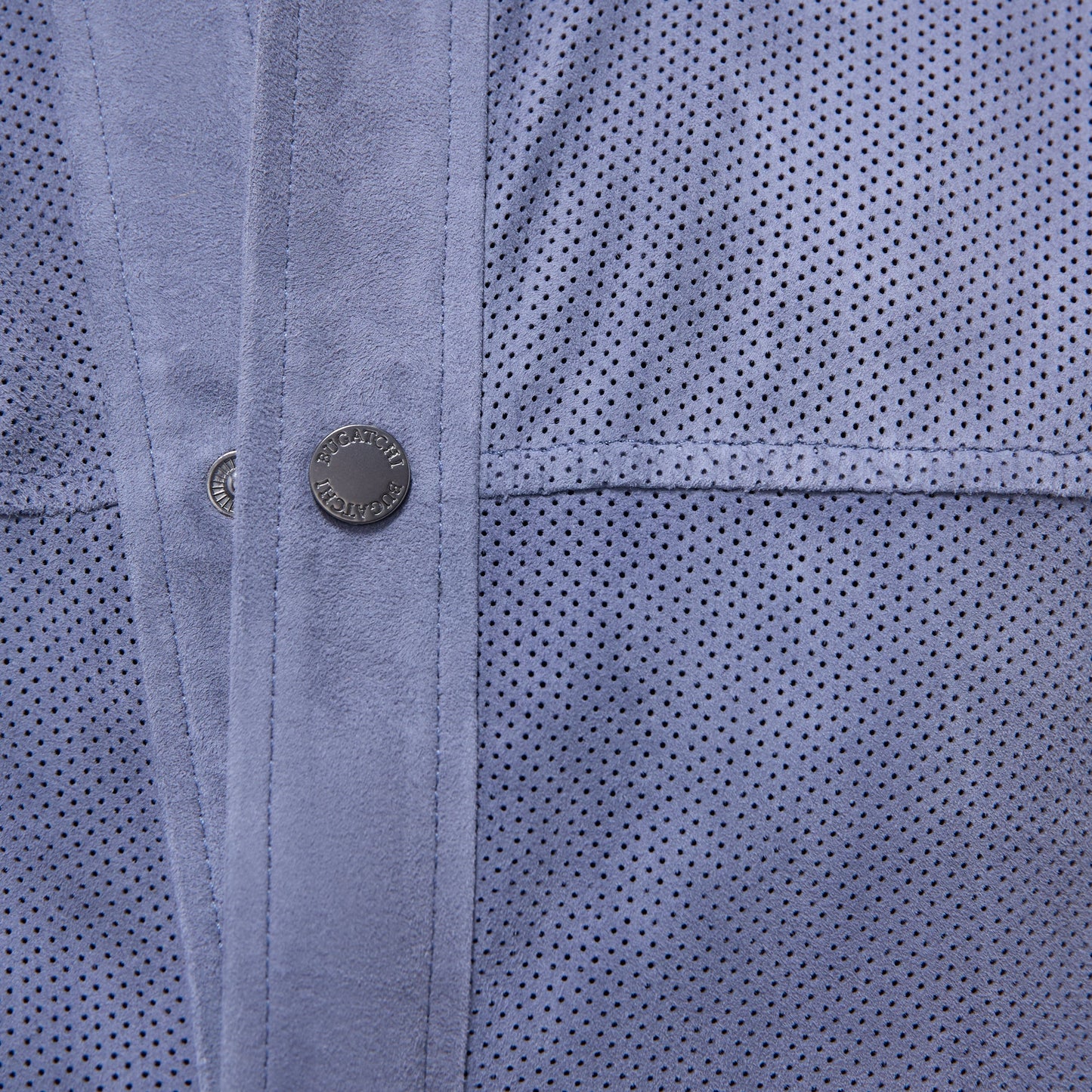 Bugatchi Perforated Suede Shirt Jacket Steel