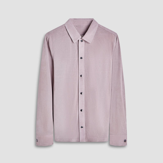 Bugatchi Perforated Suede Shirt Jacket Stone