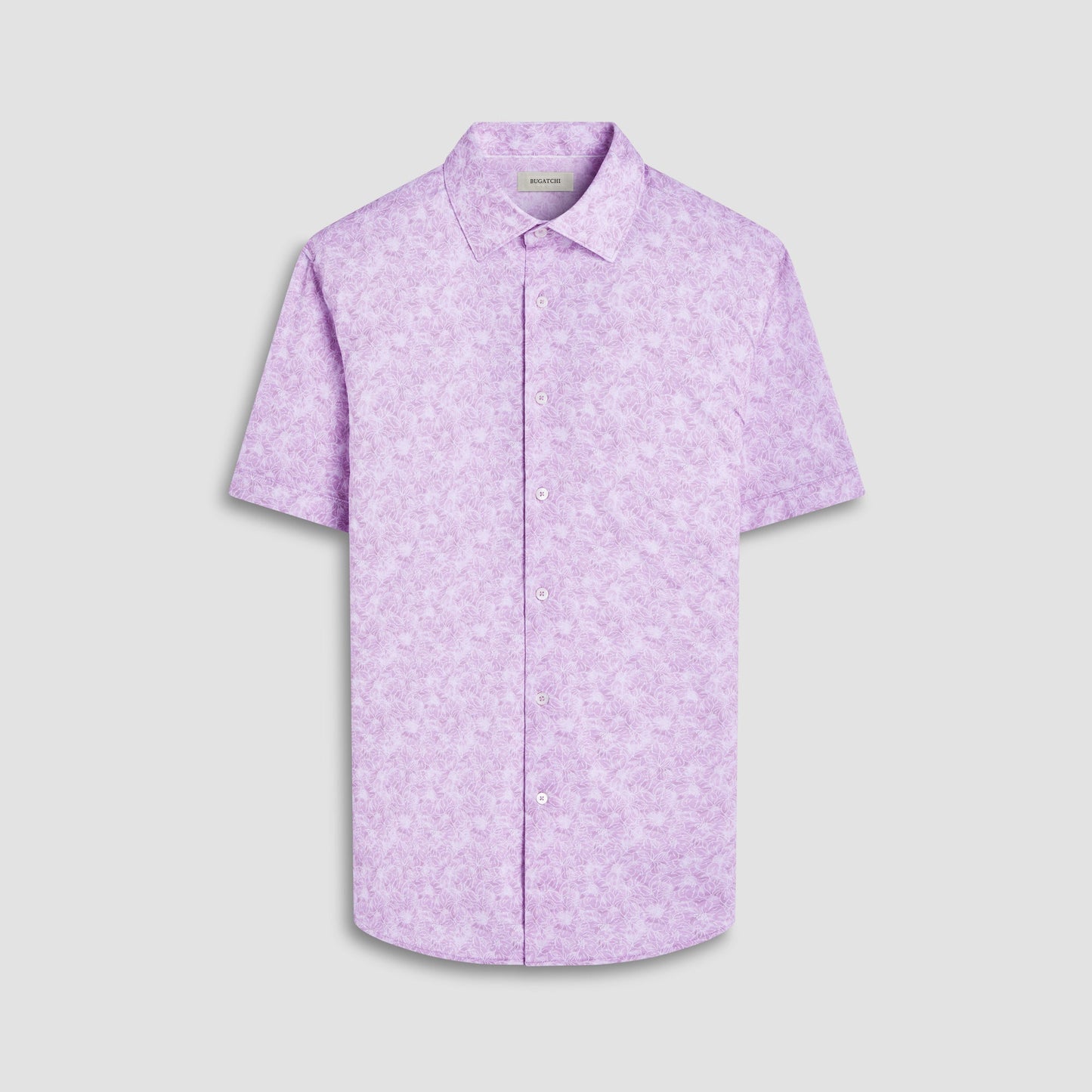 Bugatchi Miles Floral OoohCotton® Short-Sleeve Shirt Pink