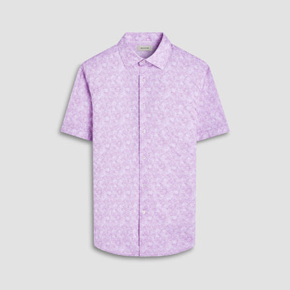 Bugatchi Miles Floral OoohCotton® Short-Sleeve Shirt Pink