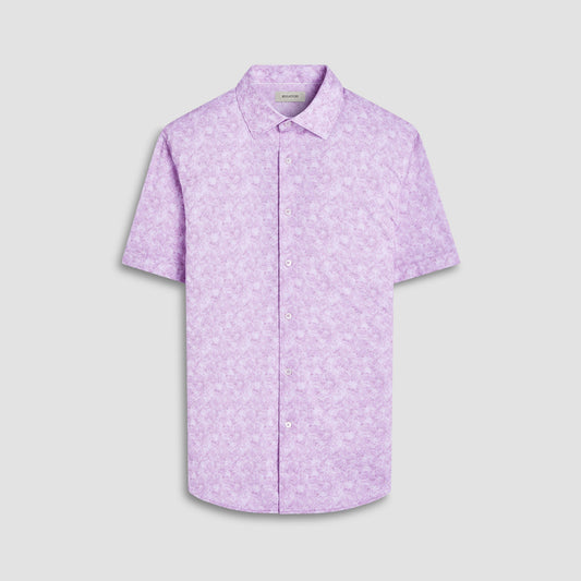 Bugatchi Miles Floral OoohCotton® Short-Sleeve Shirt Pink