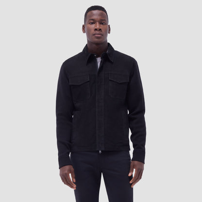 Bugatchi Suede Hybrid Bomber Jacket Black