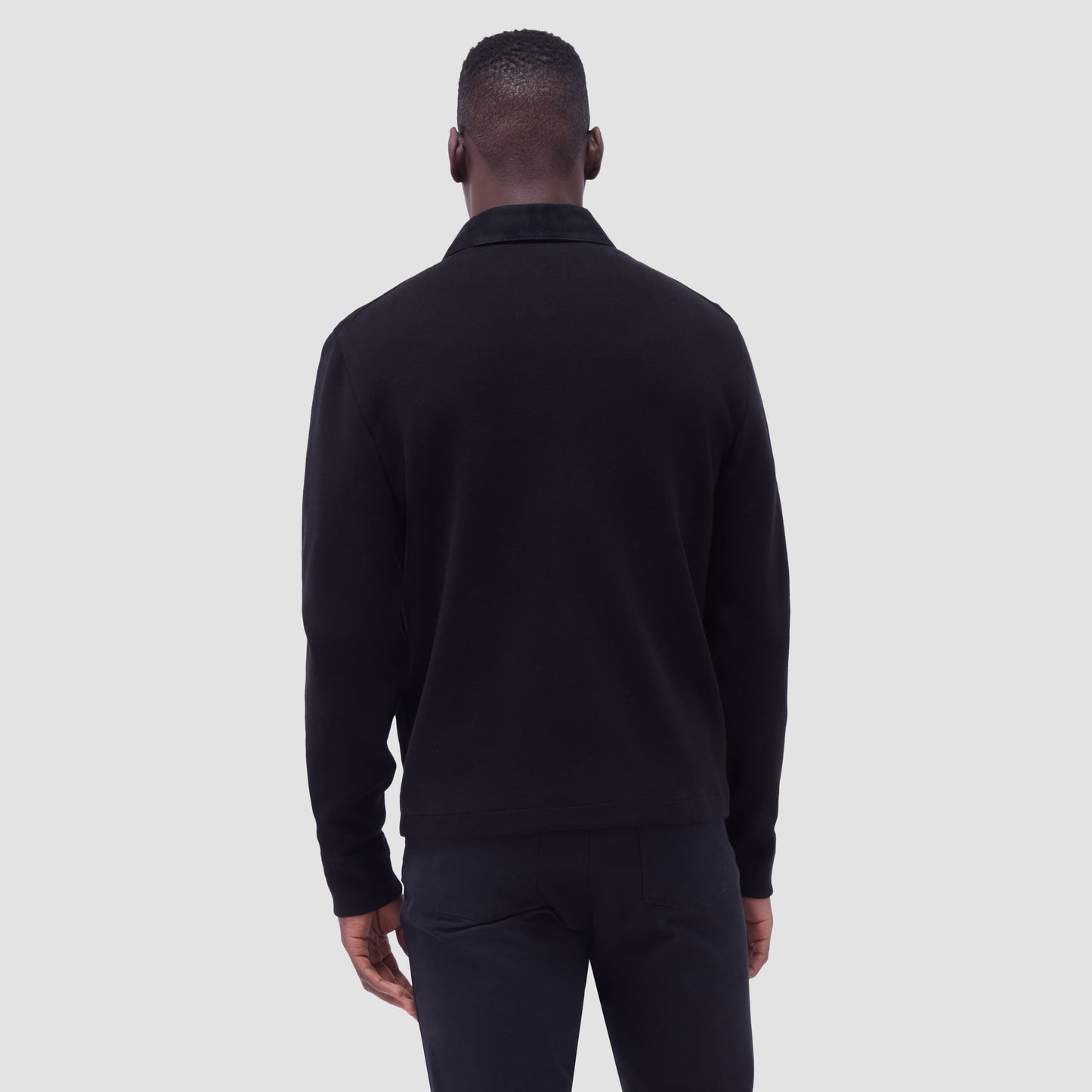 Bugatchi Suede Hybrid Bomber Jacket Black