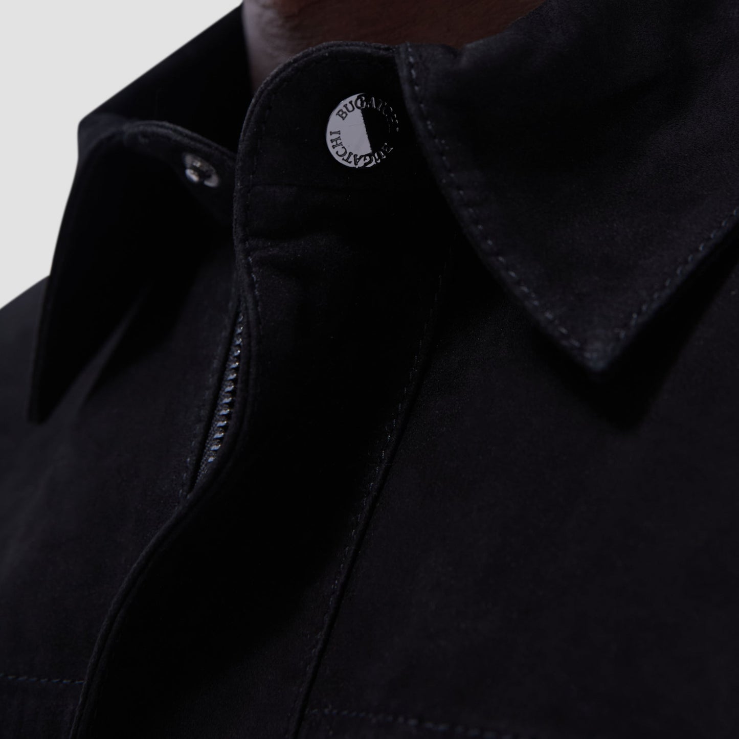 Bugatchi Suede Hybrid Bomber Jacket Black