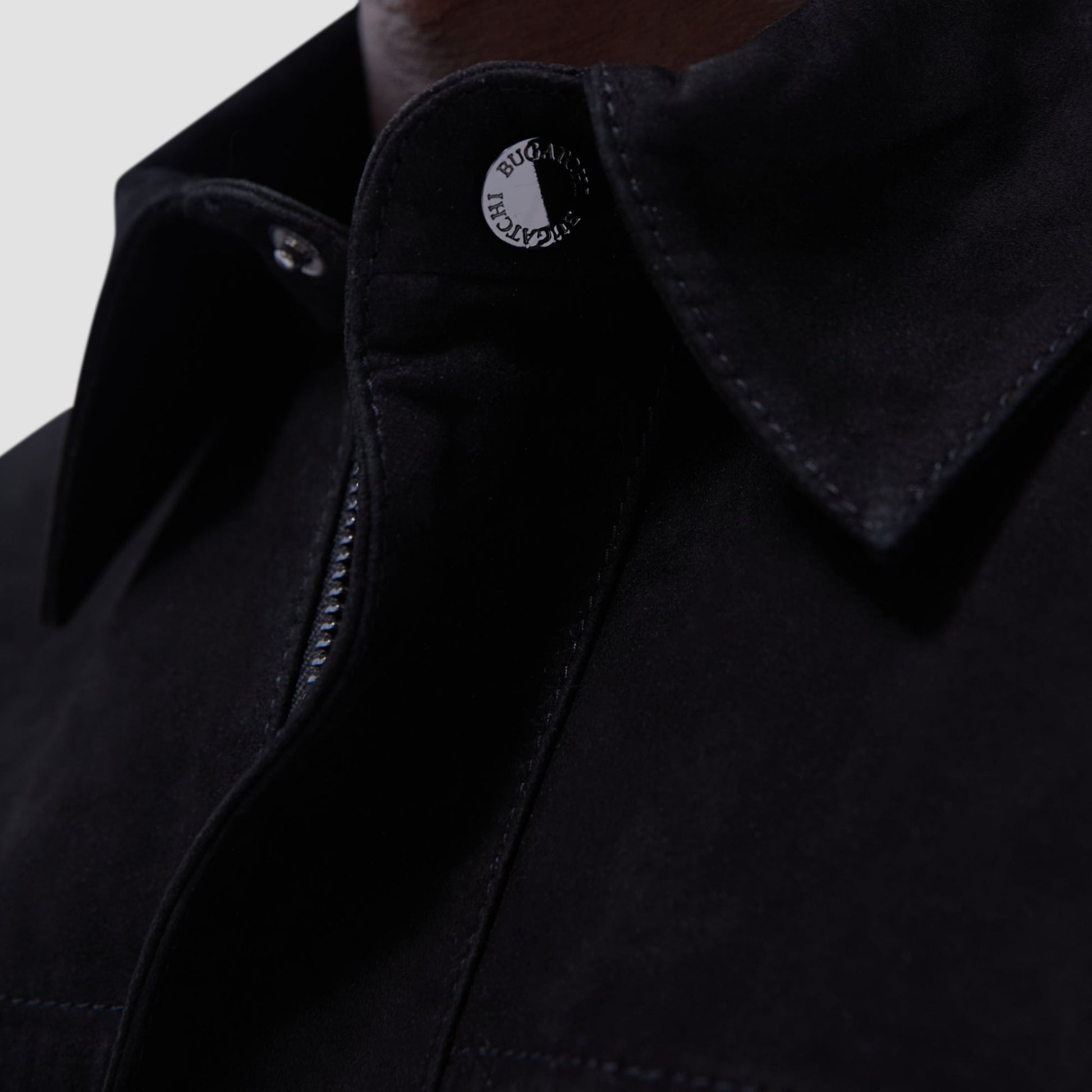 Bugatchi Suede Hybrid Bomber Jacket Black