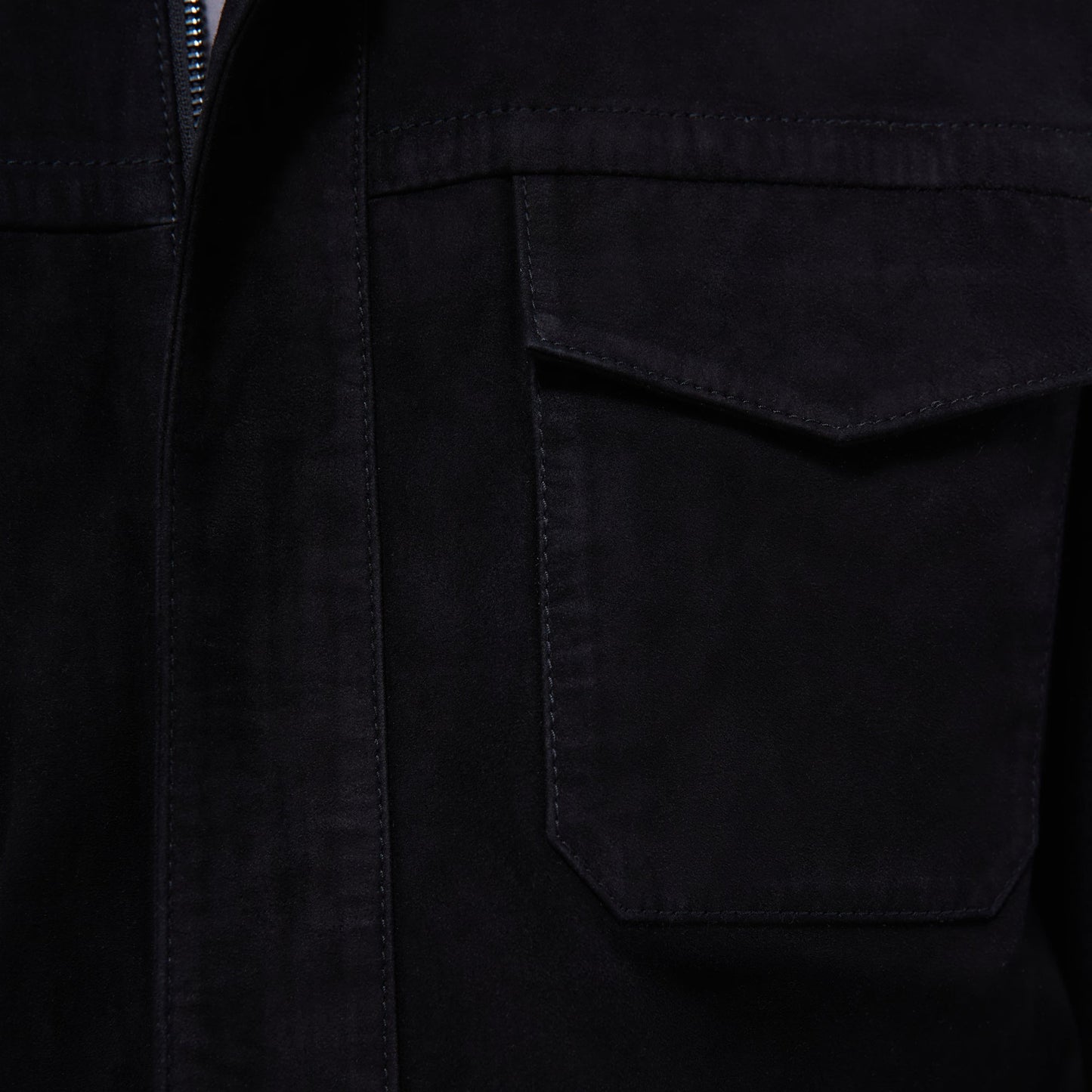 Bugatchi Suede Hybrid Bomber Jacket Black