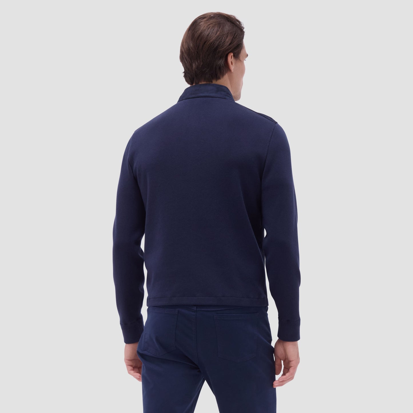 Bugatchi Suede Hybrid Bomber Jacket Navy