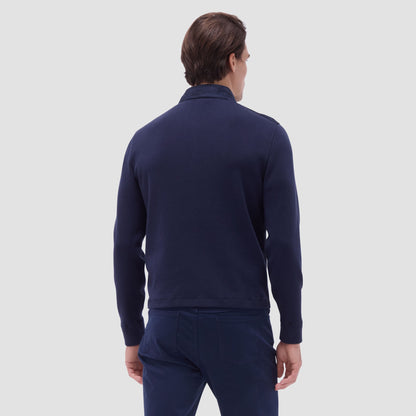 Bugatchi Suede Hybrid Bomber Jacket Navy