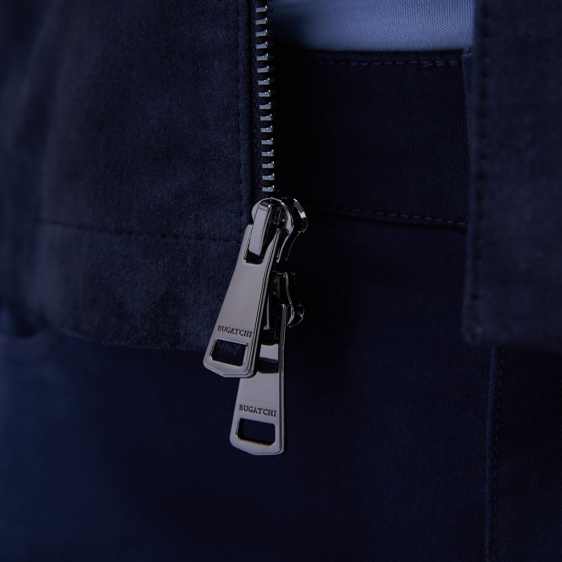 Bugatchi Suede Hybrid Bomber Jacket Navy