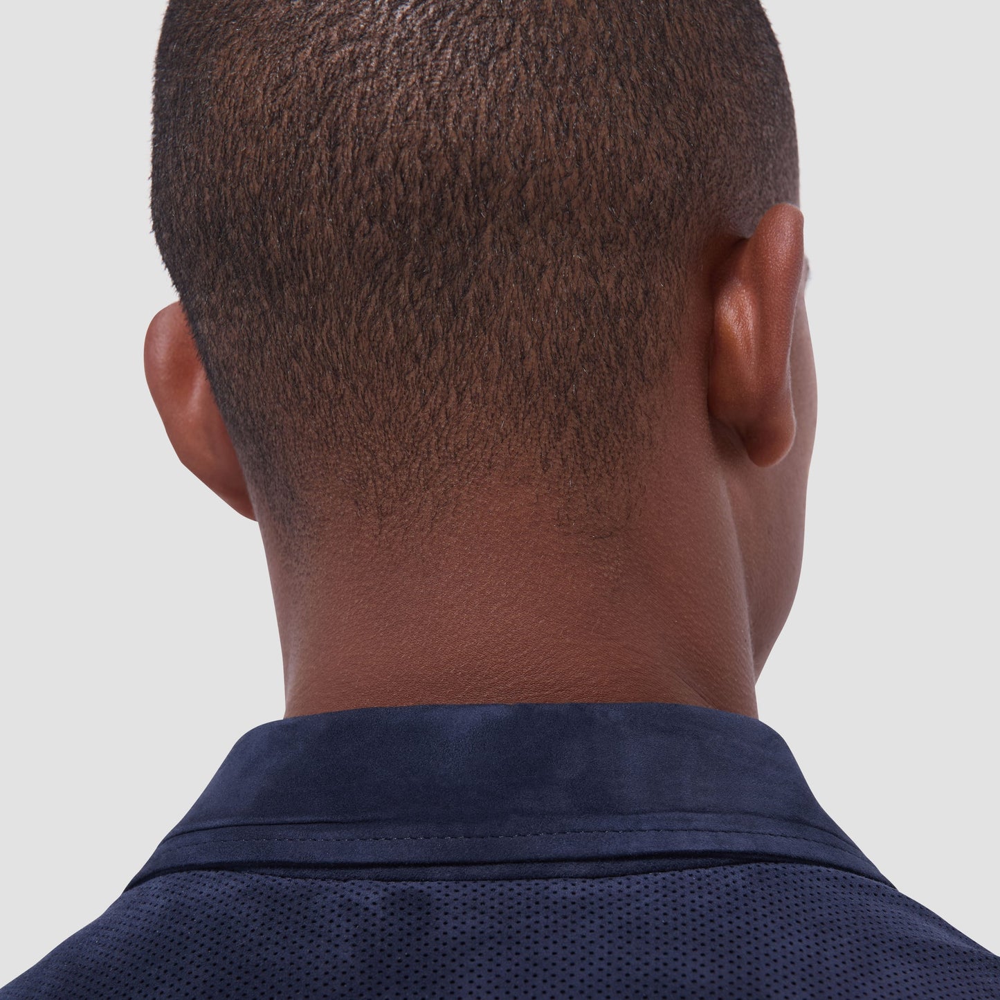 Bugatchi Perforated Suede Shirt Jacket Navy