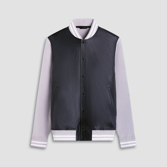 Bugatchi Varsity Hybrid Bomber Jacket Black