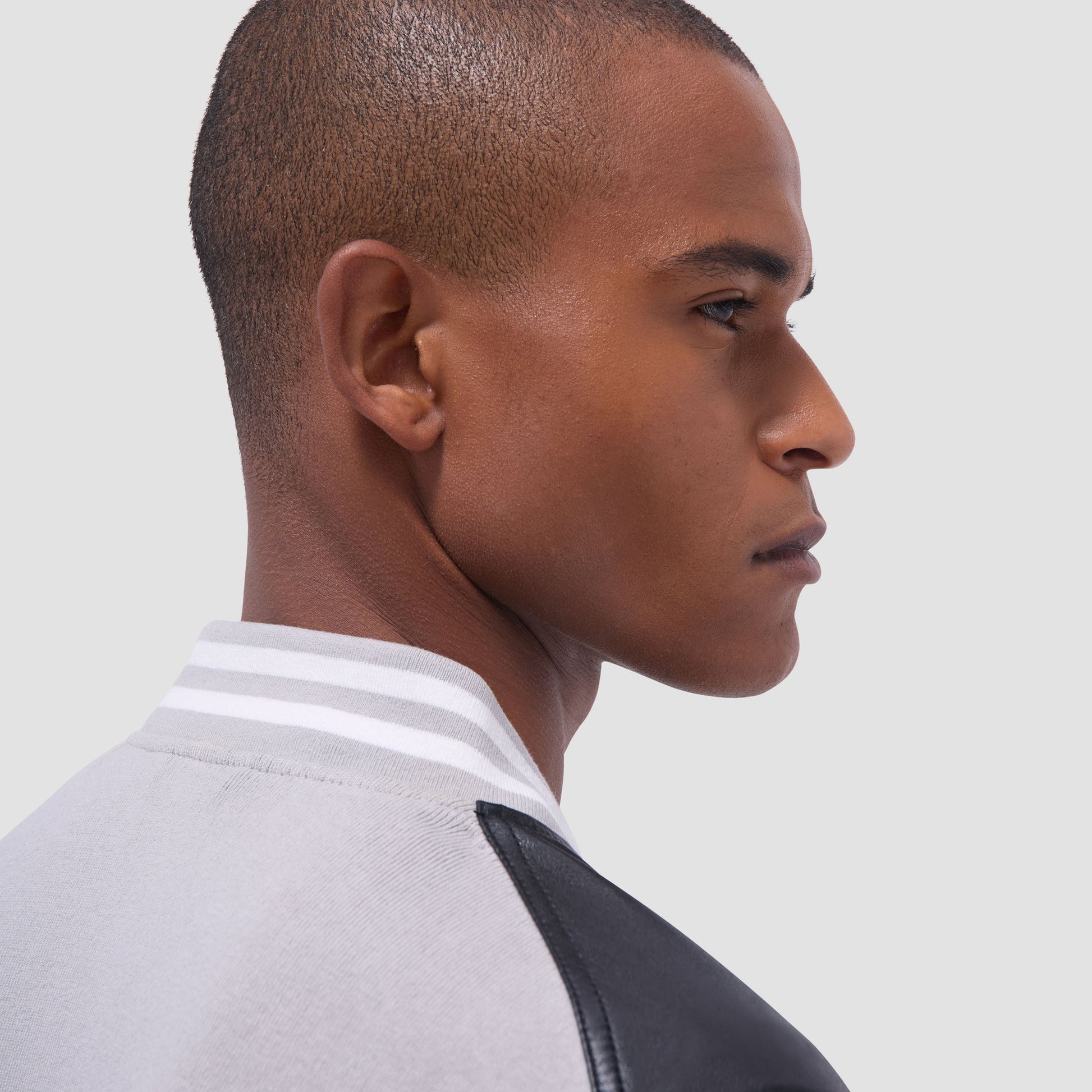 Bugatchi Varsity Hybrid Bomber Jacket Black