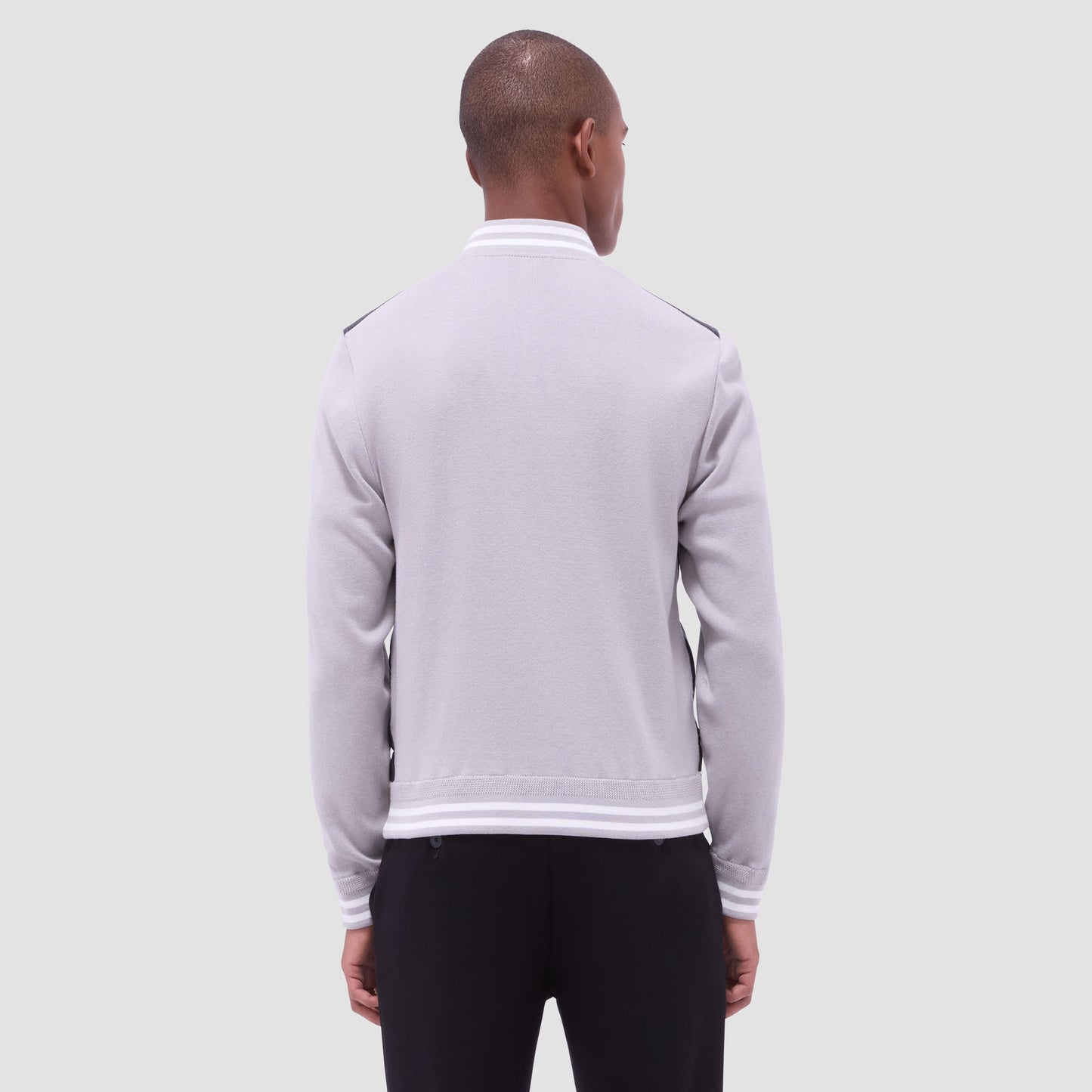 Bugatchi Varsity Hybrid Bomber Jacket Black