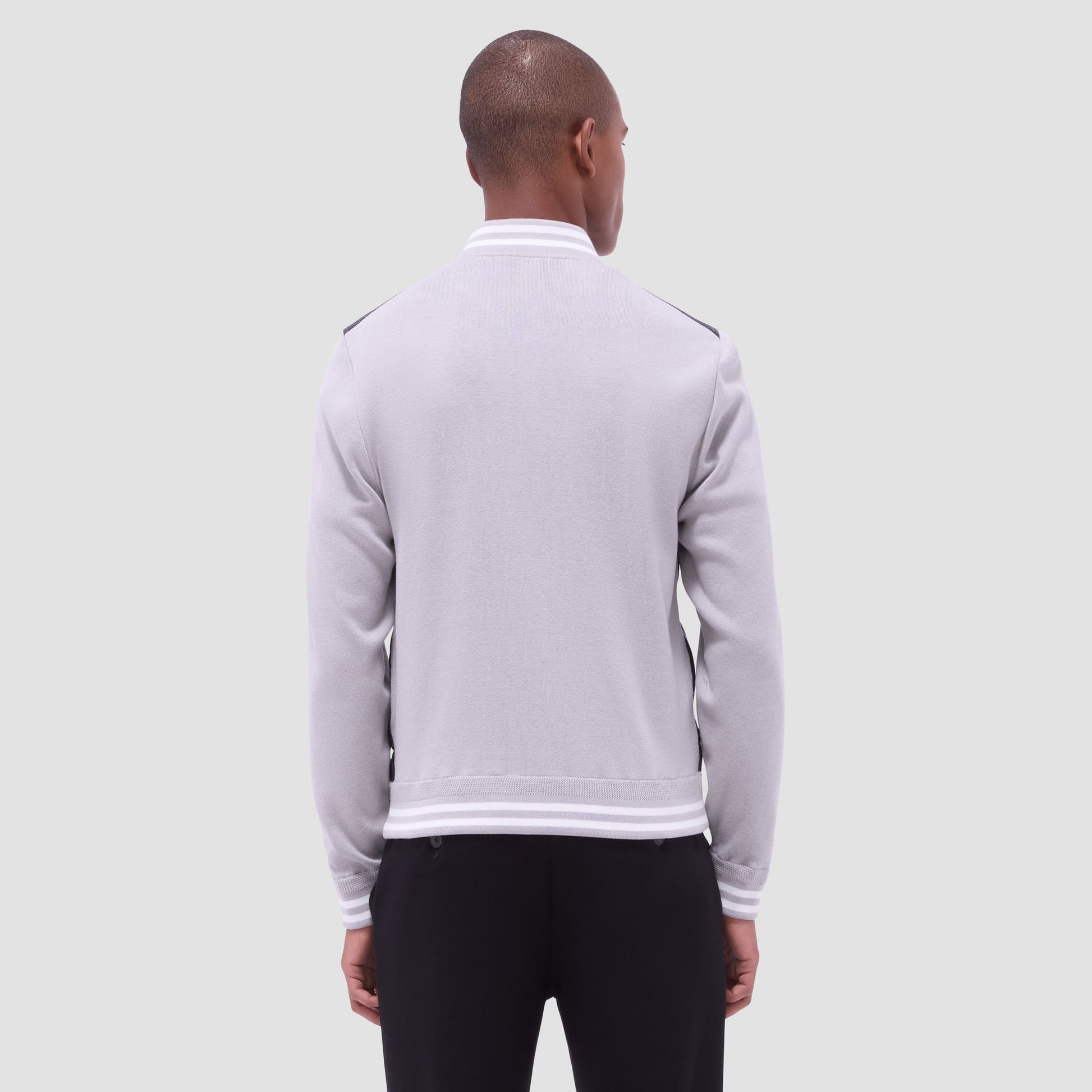 Bugatchi Varsity Hybrid Bomber Jacket Black