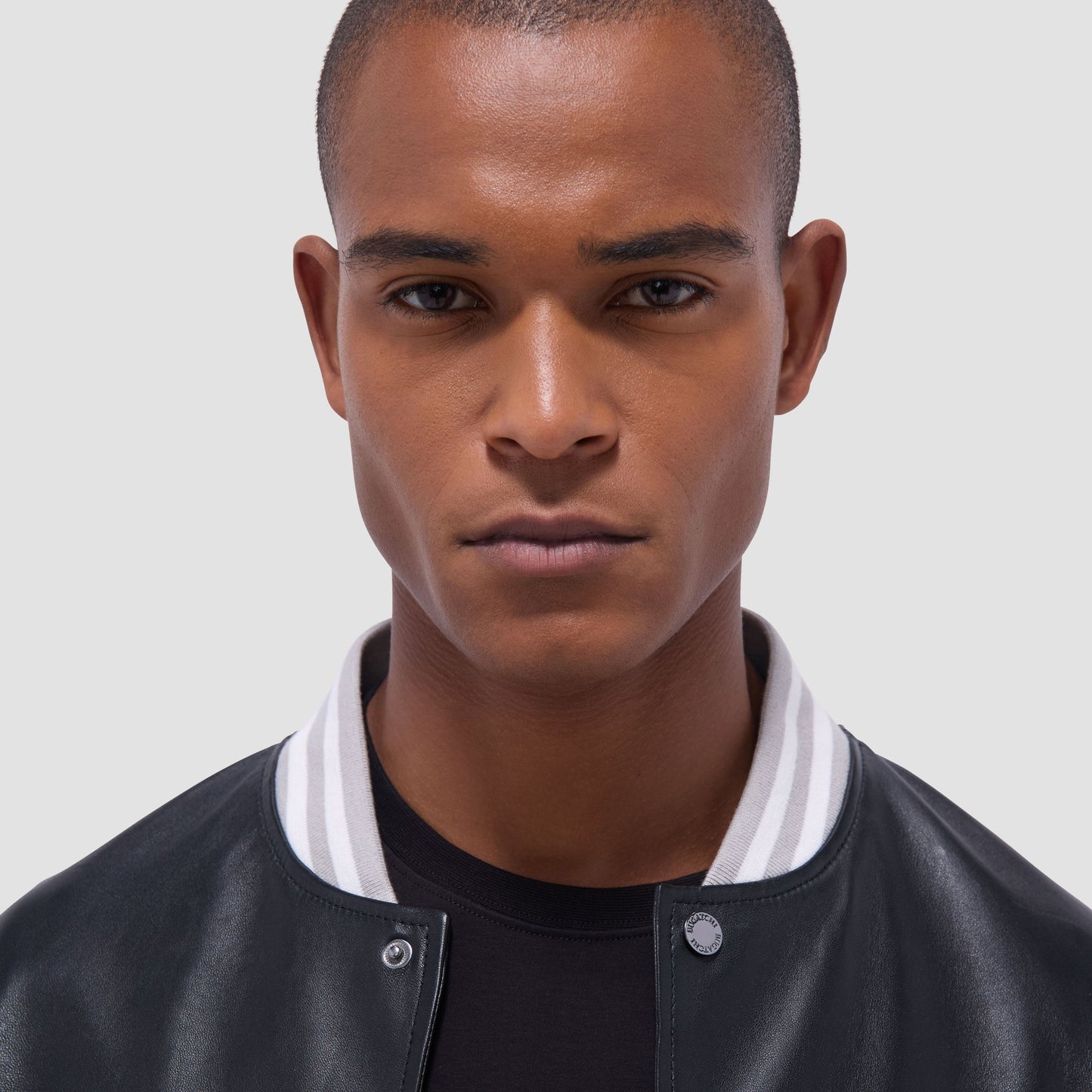 Bugatchi Varsity Hybrid Bomber Jacket Black