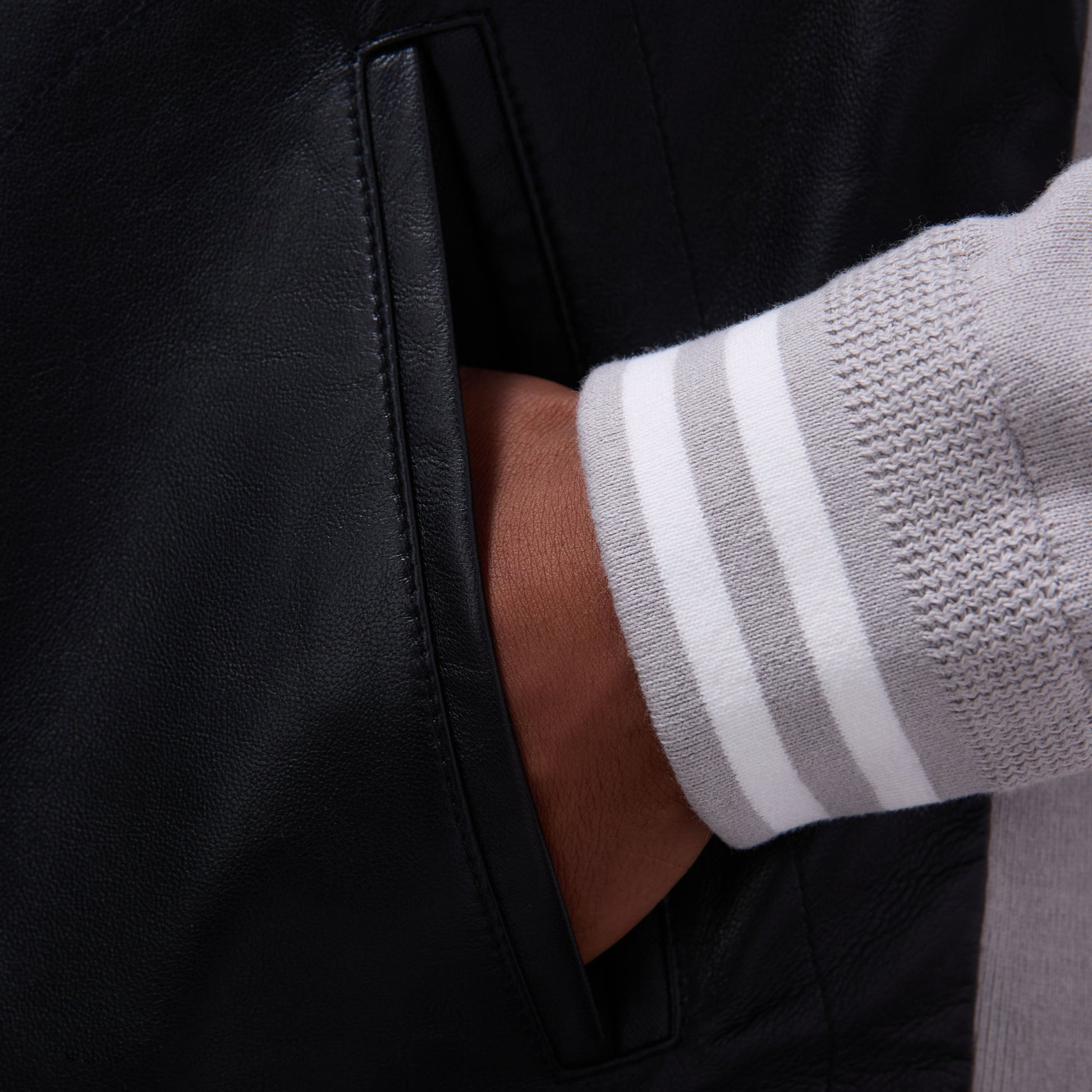 Bugatchi Varsity Hybrid Bomber Jacket Black