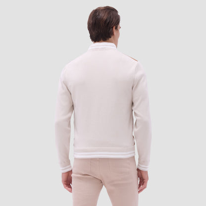 Bugatchi Varsity Hybrid Bomber Jacket Tan