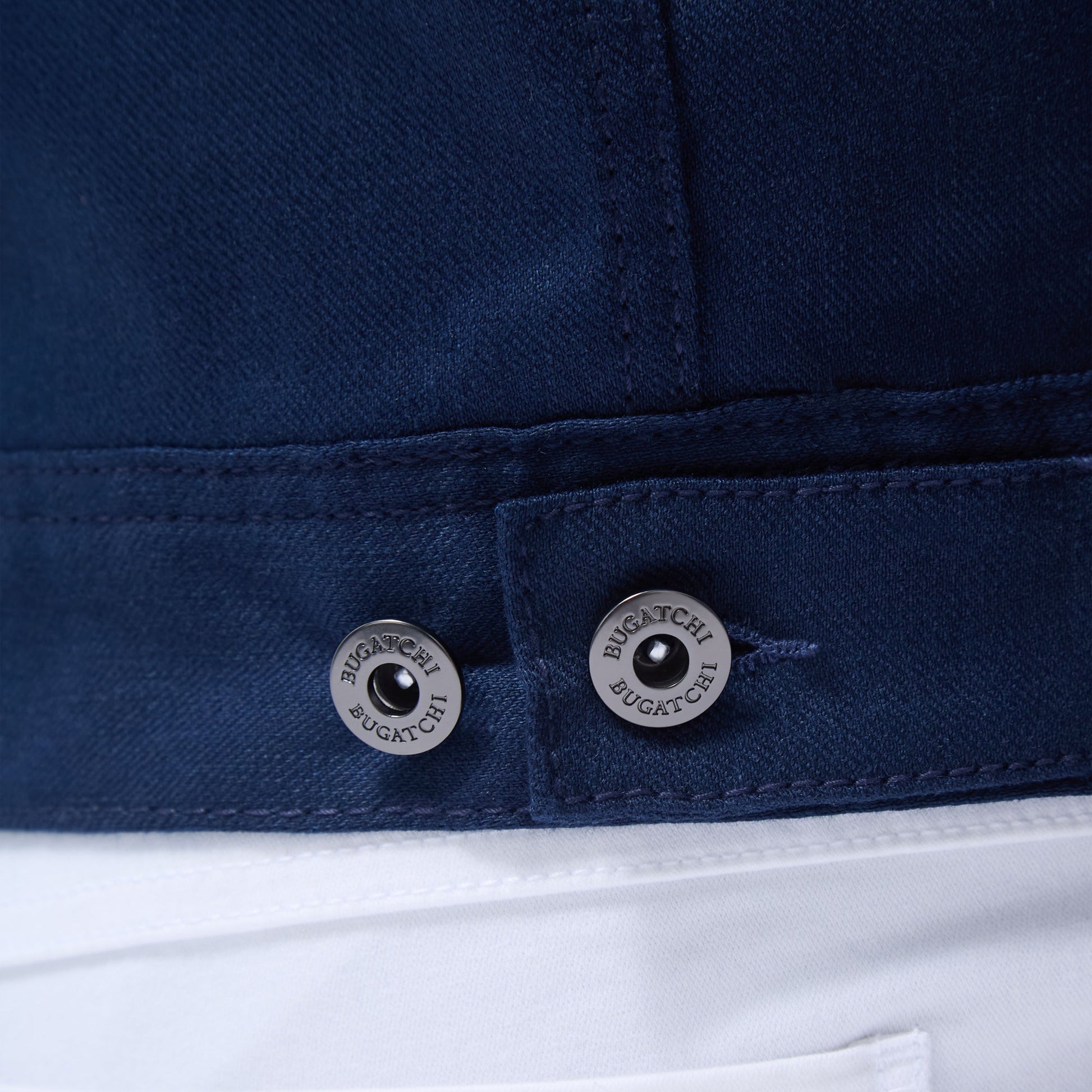 Bugatchi Linen-Cotton Trucker Jacket Navy