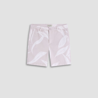 Bugatchi Leaf Print Chino Shorts Almond