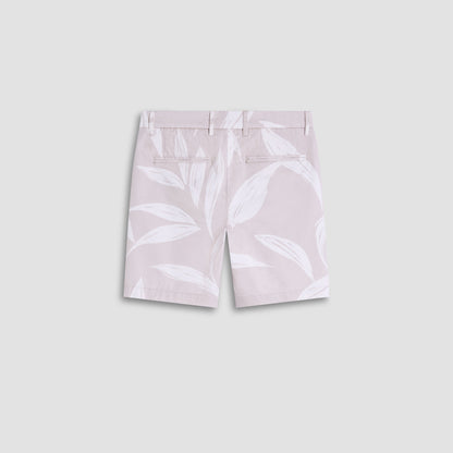 Bugatchi Leaf Print Chino Shorts Almond