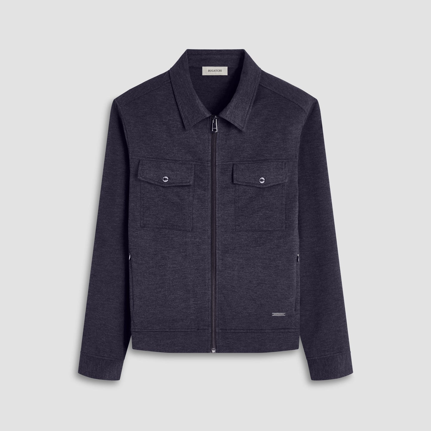 Bugatchi Soft Touch™ Heather Shirt Jacket Black