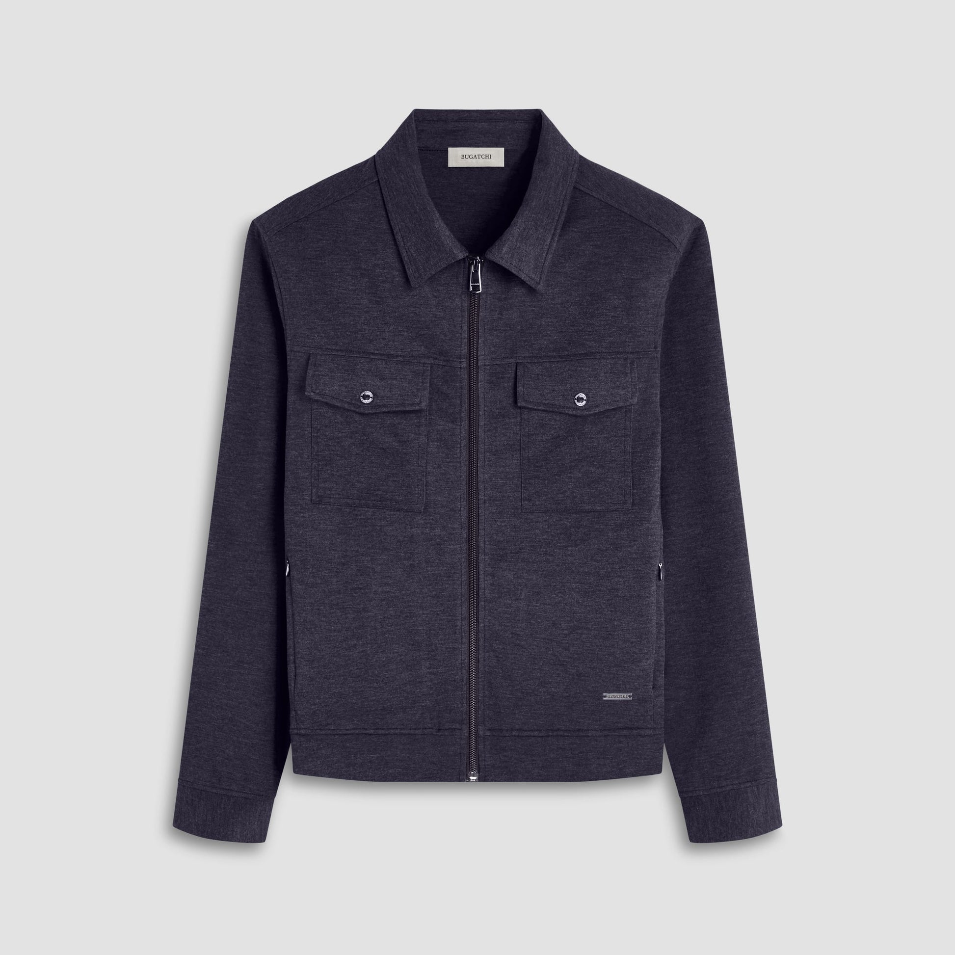 Bugatchi Soft Touch™ Heather Shirt Jacket Black