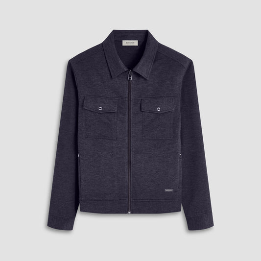 Bugatchi Soft Touch™ Heather Shirt Jacket Black