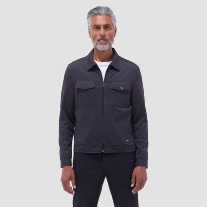 Bugatchi Soft Touch™ Heather Shirt Jacket Black