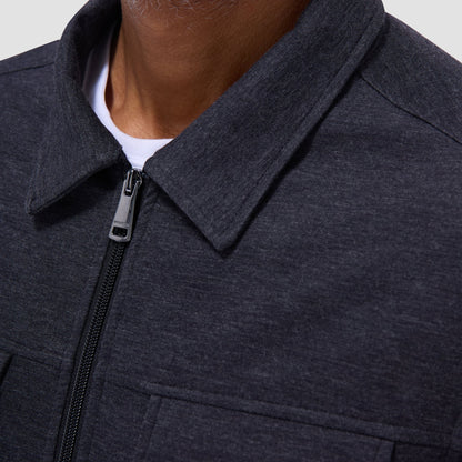 Bugatchi Soft Touch™ Heather Shirt Jacket Black