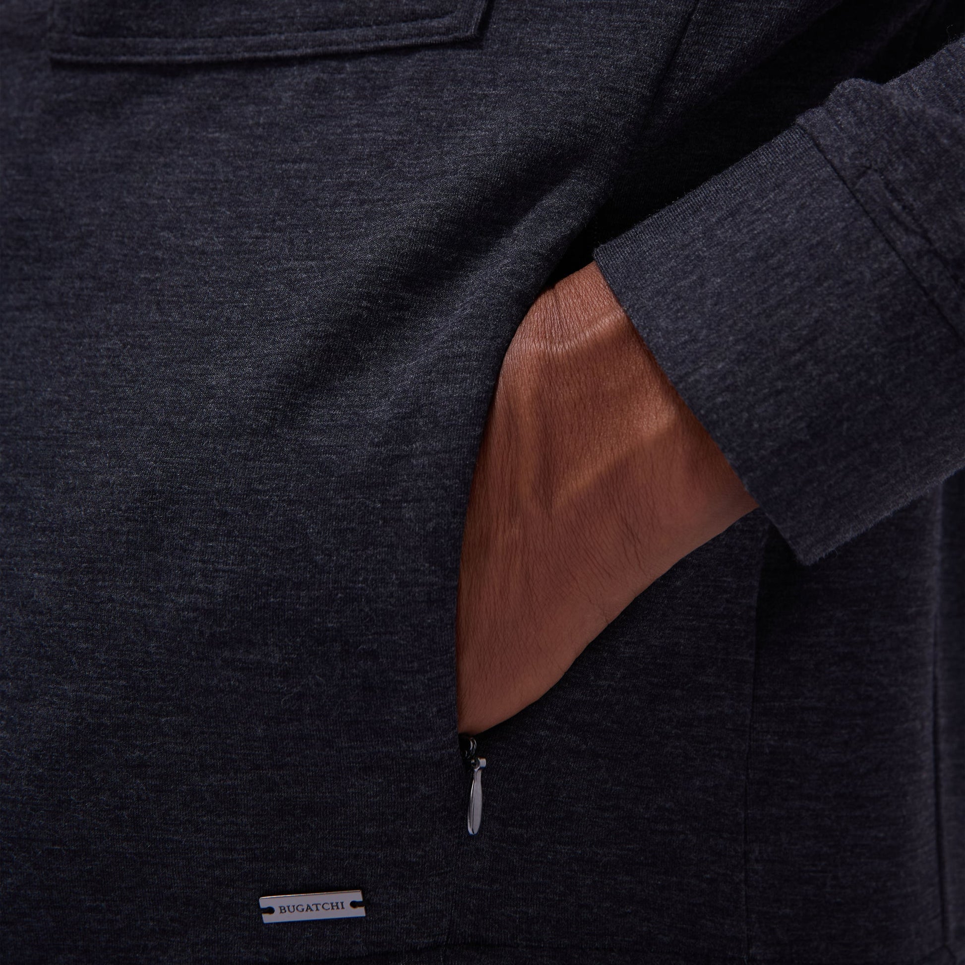 Bugatchi Soft Touch™ Heather Shirt Jacket Black