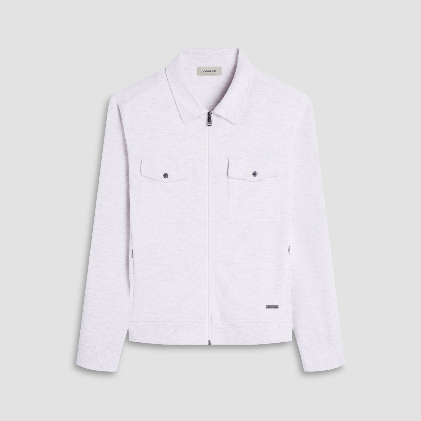 Bugatchi Soft Touch™ Heather Shirt Jacket Chalk