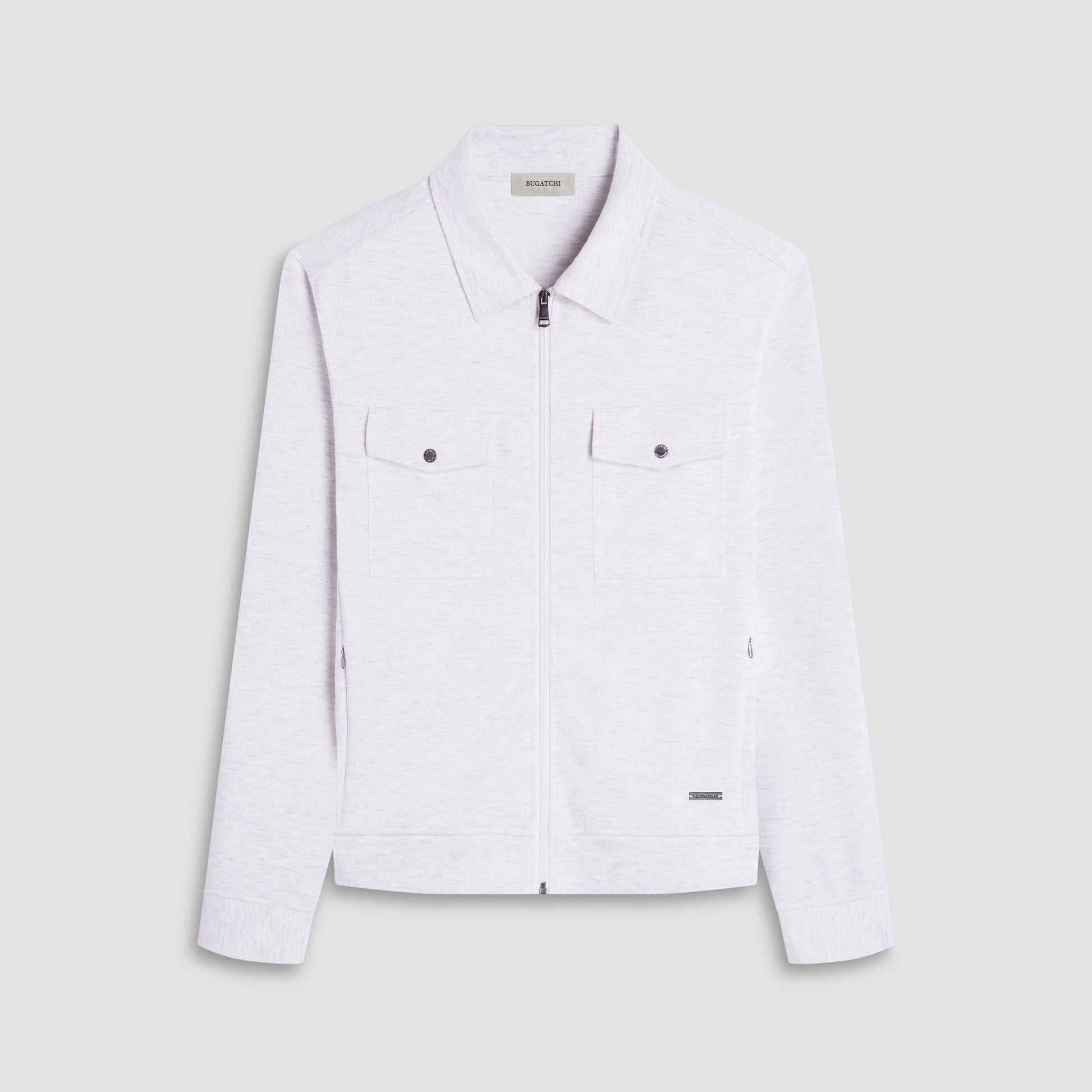Bugatchi Soft Touch™ Heather Shirt Jacket Chalk