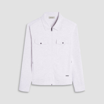 Bugatchi Soft Touch™ Heather Shirt Jacket Chalk