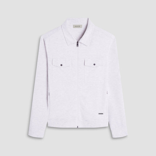 Bugatchi Soft Touch™ Heather Shirt Jacket Chalk