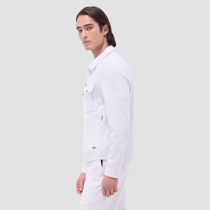 Bugatchi Soft Touch™ Heather Shirt Jacket Chalk