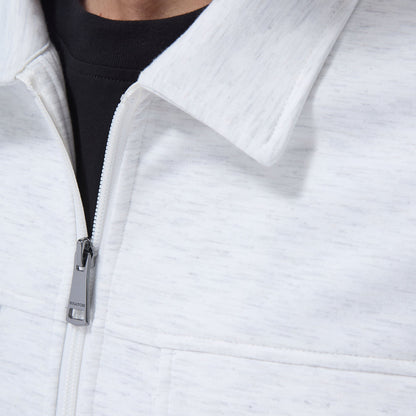 Bugatchi Soft Touch™ Heather Shirt Jacket Chalk