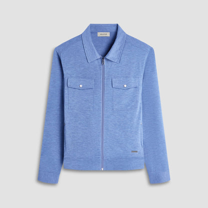 Bugatchi Soft Touch™ Heather Shirt Jacket Cobalt