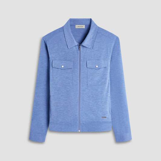 Bugatchi Soft Touch™ Heather Shirt Jacket Cobalt