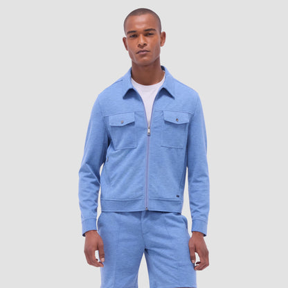 Bugatchi Soft Touch™ Heather Shirt Jacket Cobalt