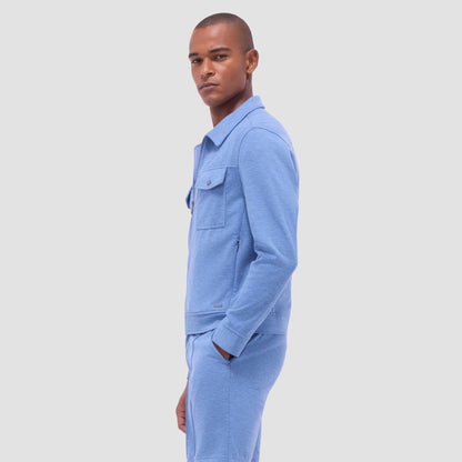 Bugatchi Soft Touch™ Heather Shirt Jacket Cobalt