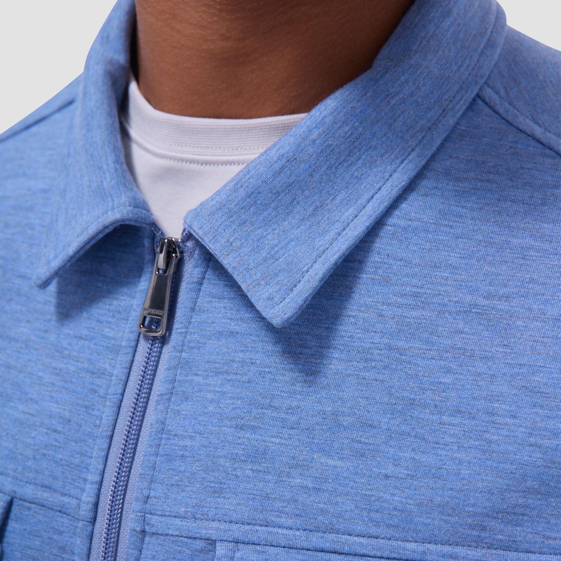 Bugatchi Soft Touch™ Heather Shirt Jacket Cobalt