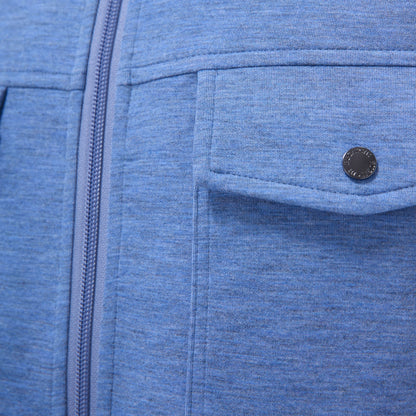 Bugatchi Soft Touch™ Heather Shirt Jacket Cobalt
